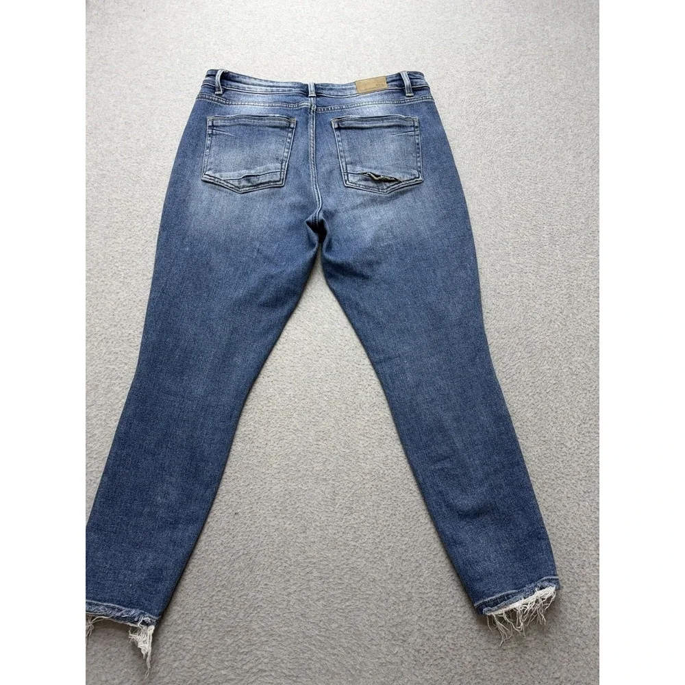 BKE‎ Gabby Jeans Womens Size 30 Blue High Rise Curvy Fit Ankle Skinny Distressed